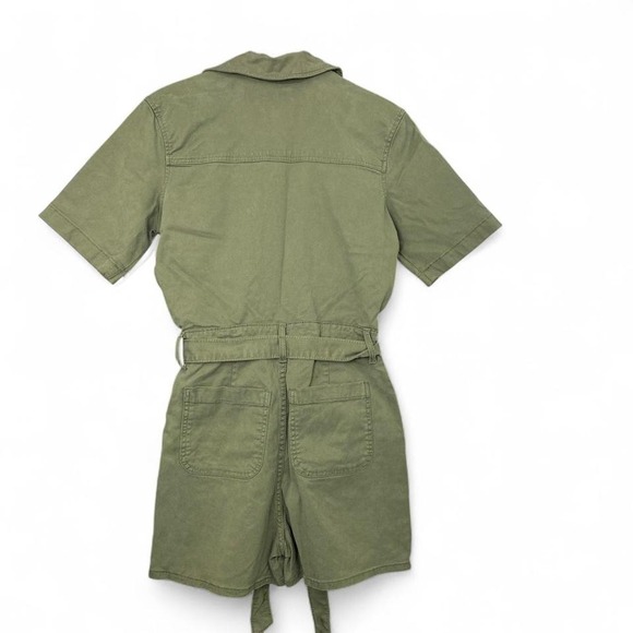 Army green denim romper - Picture 2 of 5